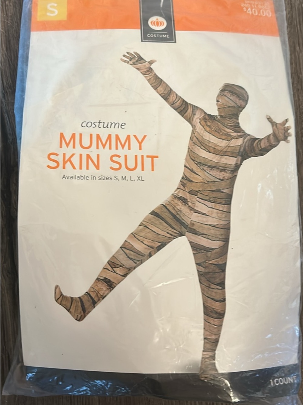 Mummy Skin Suit Kids Costume - Brown Wrap Design